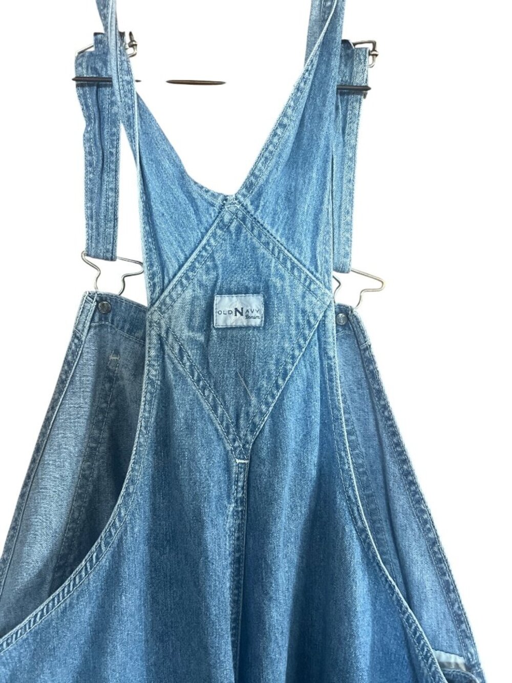 Old Navy Denim Overalls Medium Blue Cotton Vintage Workwear Style VTG 90's Y2K - Picture 4 of 8